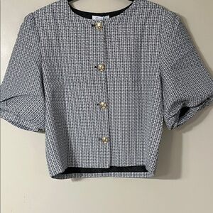 Elegant Black and White Women's Blouse